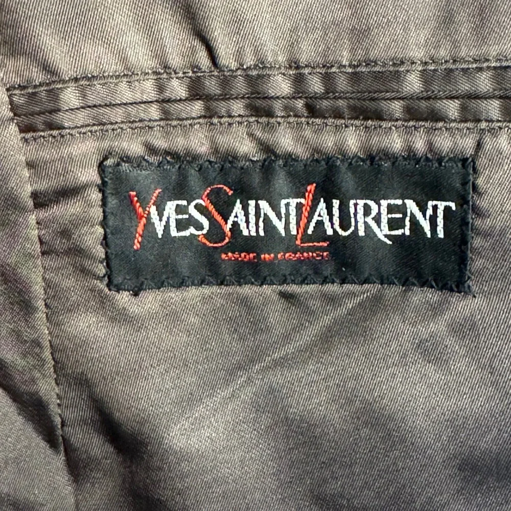 Yves Saint Laurent Mens 100% Wool Blazer Jacket Made in France Charcoal Grey 40R
